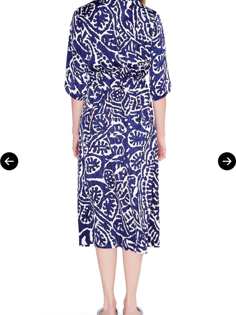 NIC+ZOE Blue and White Printed Midi Shirt Dress - Picture 2 of 8